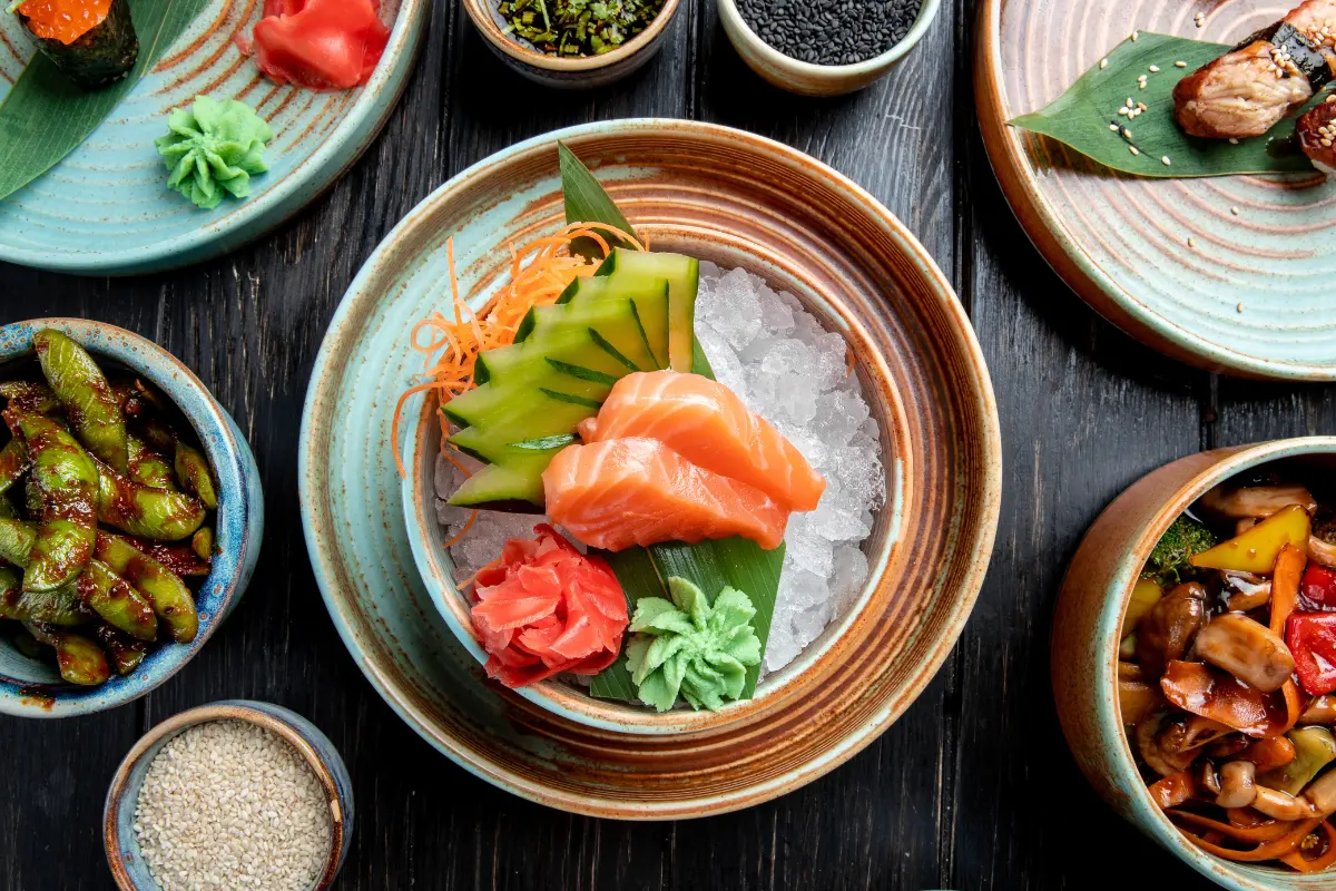 A vibrant spread of fresh sushi and sashimi, perfect for a special occasion or a casual weeknight meal.