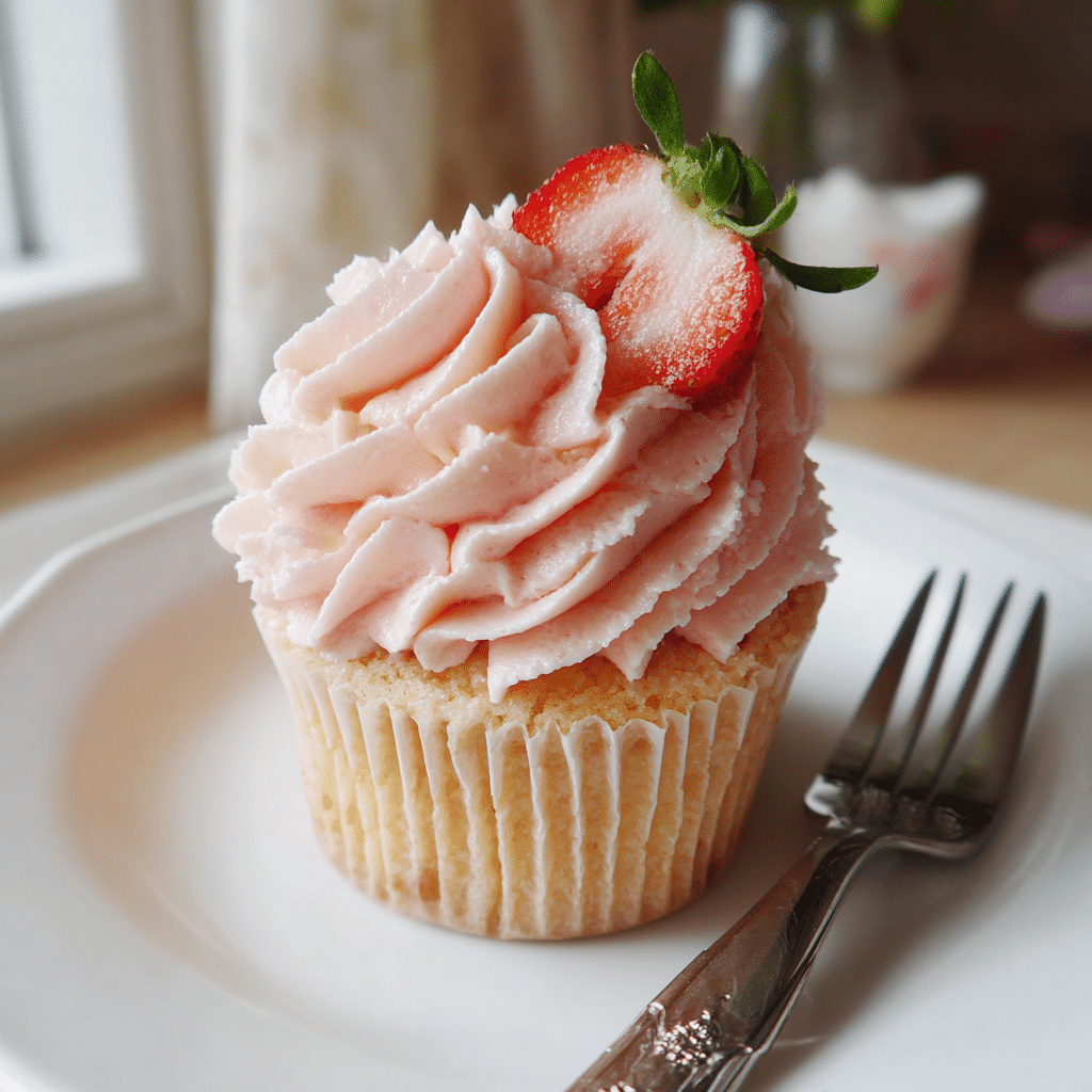 Strawberry Buttercream Frosting for Cakes & Cupcakes Recipe - Recipe Image