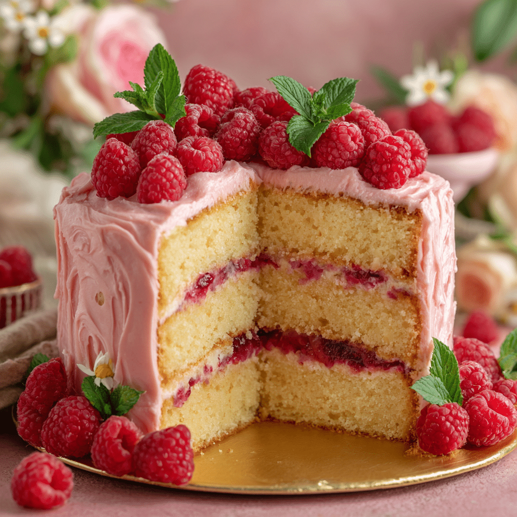 Fresh & Moist Raspberry Layer Cake for Summer Recipe - Recipe Image