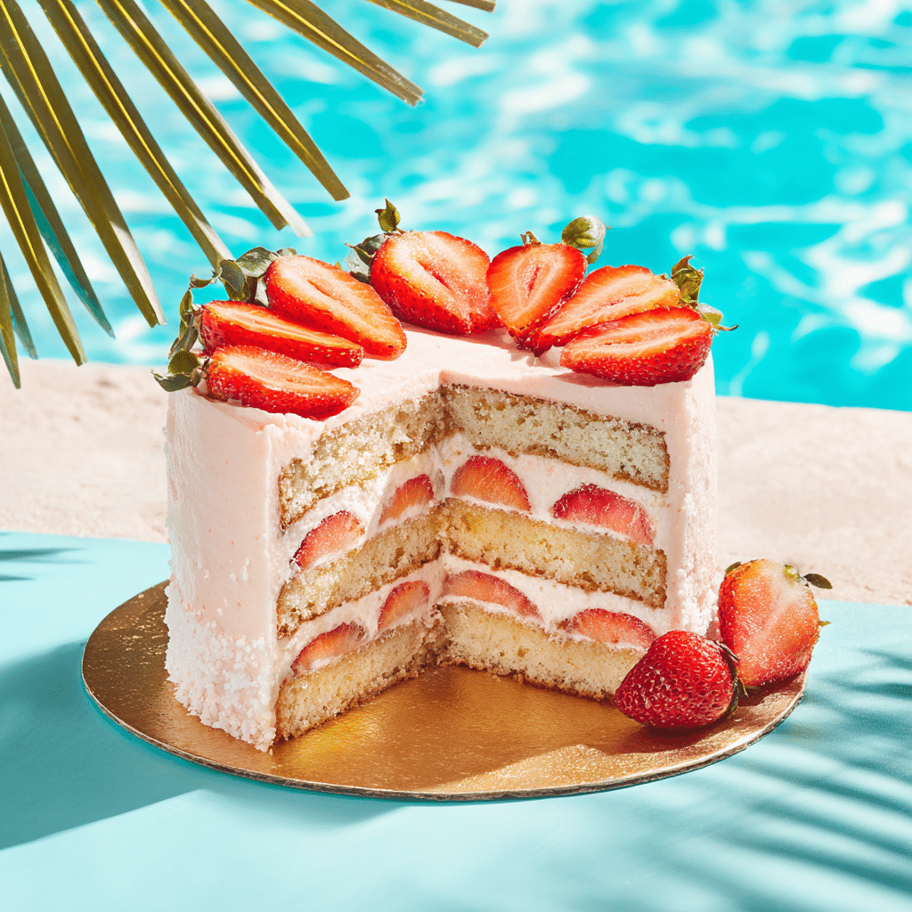 Fresh Strawberry Cake Recipe - Recipe Image