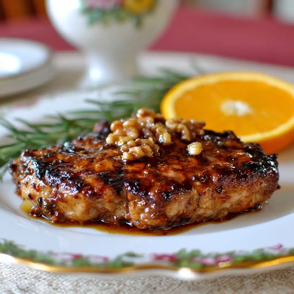 Pan-Seared Piri Piri Pork Chops with Orange Honey Walnut Glaze