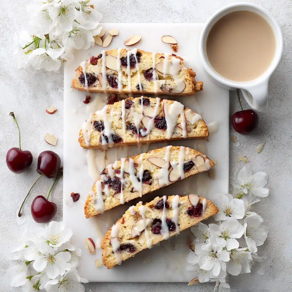 Cherry Almond Biscotti with Drizzle Glaze Recipe - Recipe Image