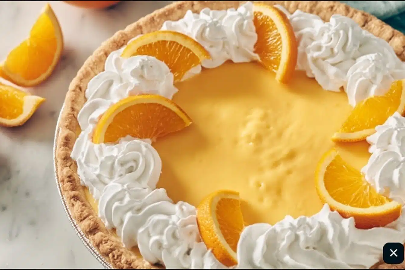 Fresh Orange Pie with Whipped Cream Recipe - Recipe Image