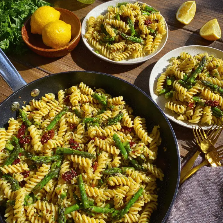 Roasted Asparagus Lemon Butter Pasta Salad Recipe