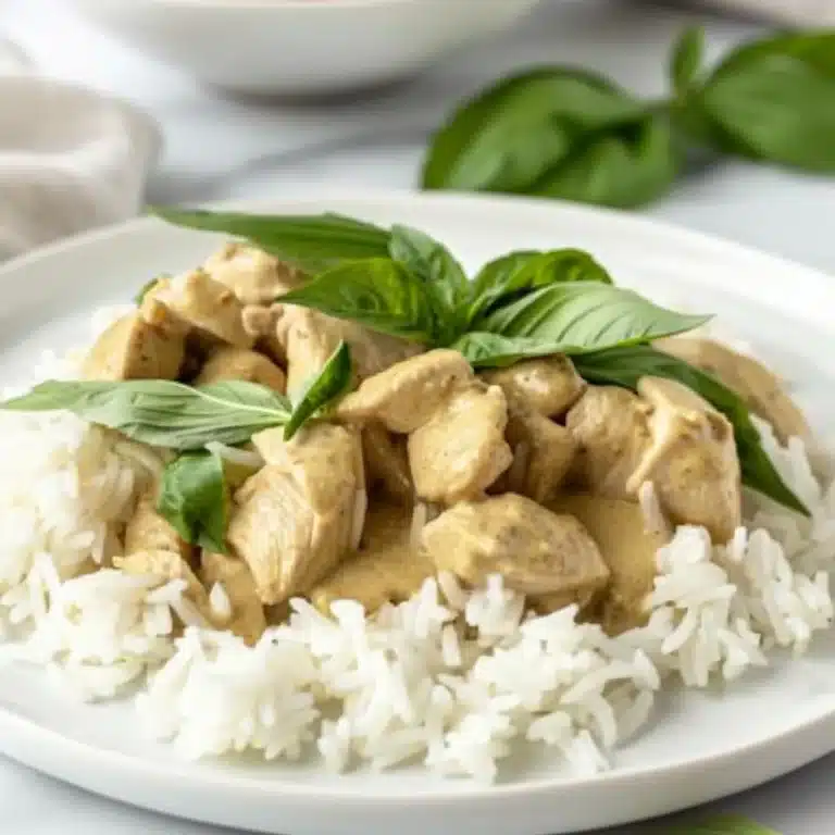 Basil Chicken with Coconut Curry Sauce Recipe
