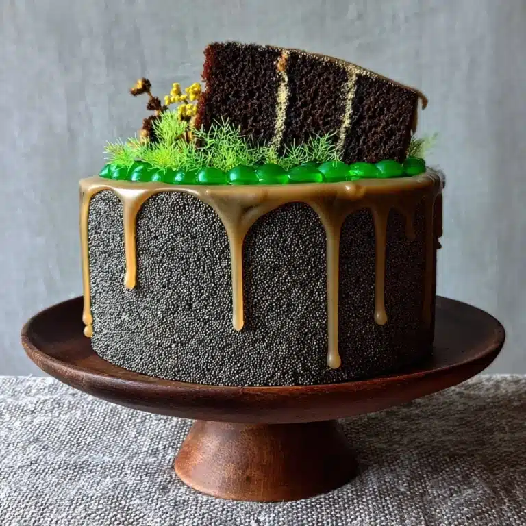 Black Sesame Cake with Pandan Khanom Chan Layers Recipe
