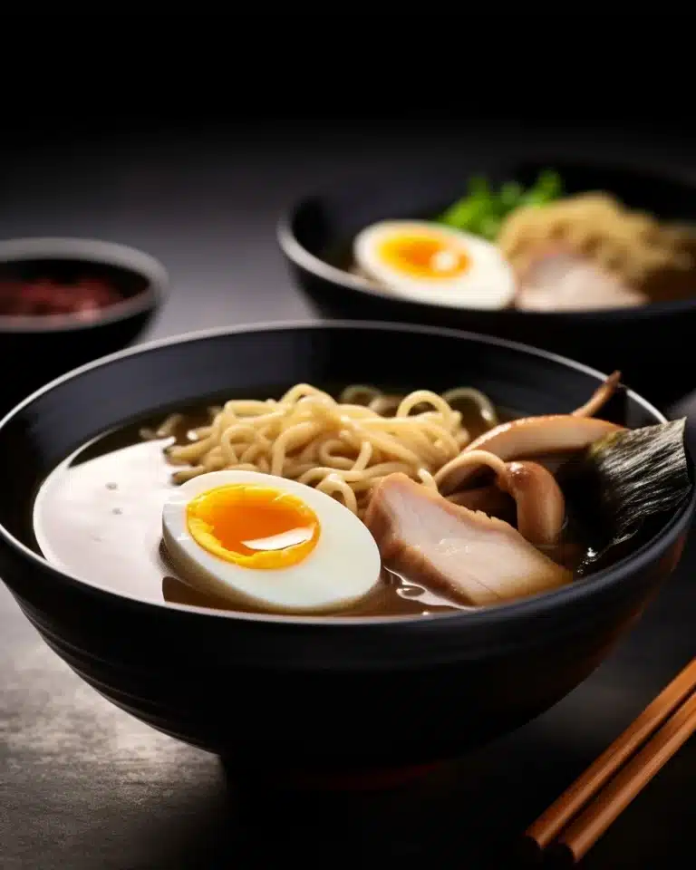 Chicken Ramen in Black Garlic Broth Recipe