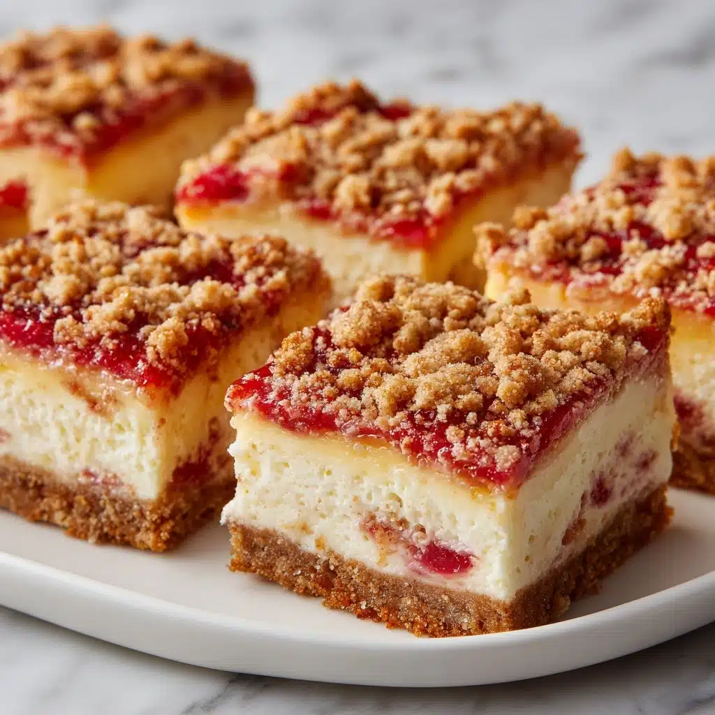 Cherry Cheesecake Bars with Crumble Top Recipe - Recipe Image