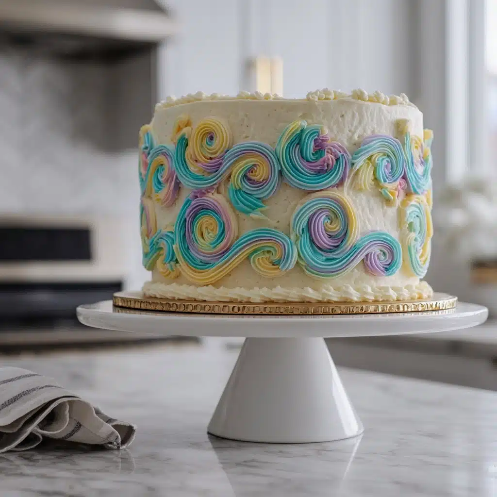 White Velvet Cake with Vintage Piping Recipe - Recipe Image