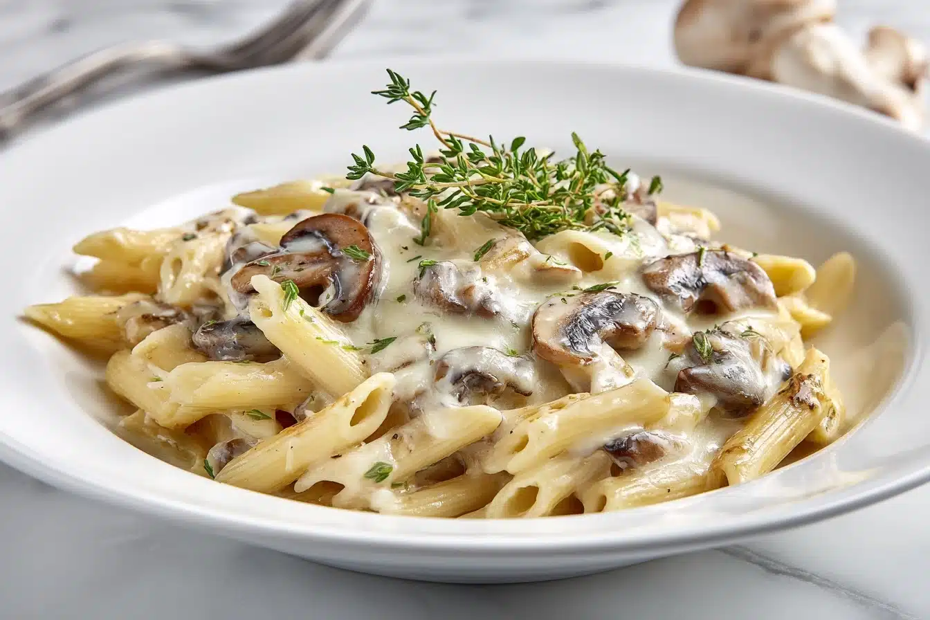 Baked Penne with Leeks and Mushrooms Recipe - Recipe Image