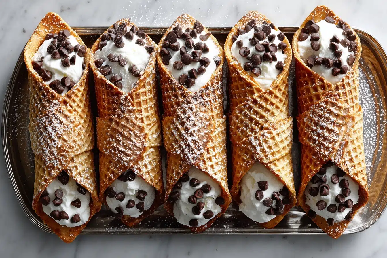 Chocolate Chip Cannoli Cones Recipe - Recipe Image