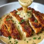 Parmesan Crusted Chicken with Creamy Garlic Sauce Recipe
