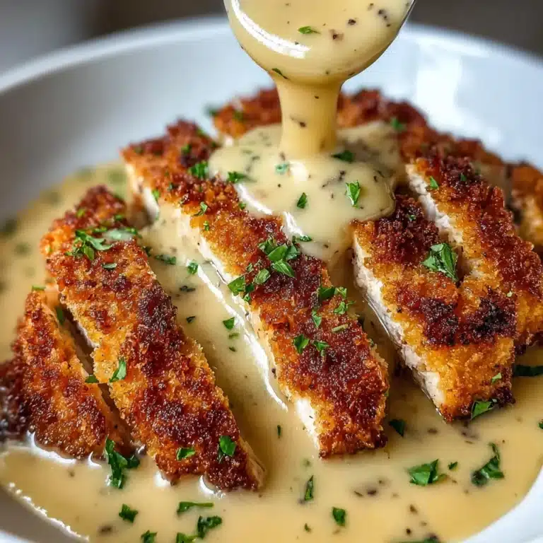 Parmesan Crusted Chicken with Creamy Garlic Sauce Recipe