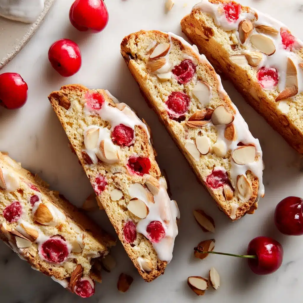 Cherry Almond Biscotti with Drizzle Glaze Recipe