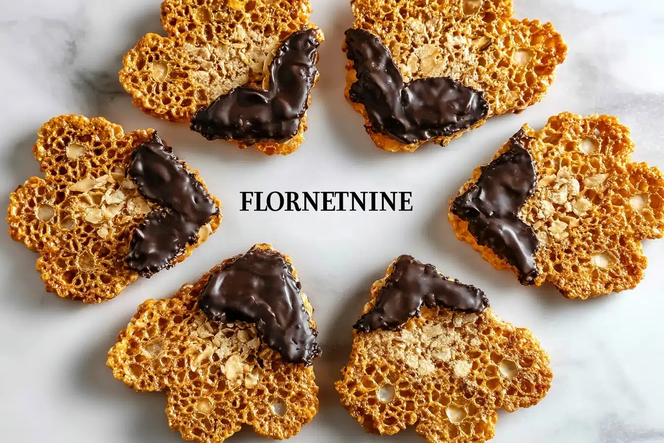 Chocolate-Dipped Florentine Lace Cookies Recipe - Recipe Image