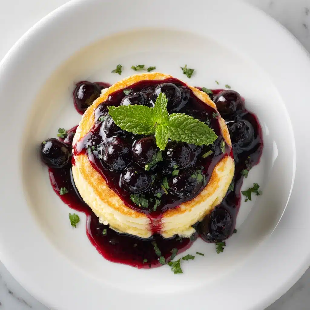 Whipped Ricotta Pancakes with Blueberry Compote Recipe - Recipe Image