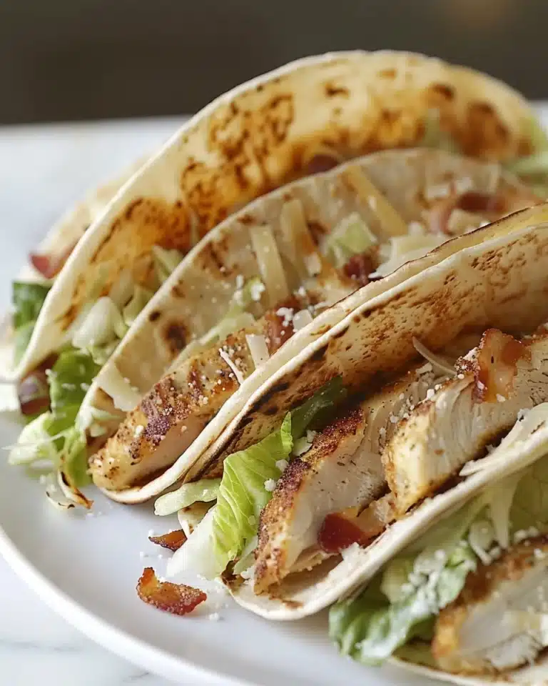 Smash Chicken Caesar Tacos Recipe