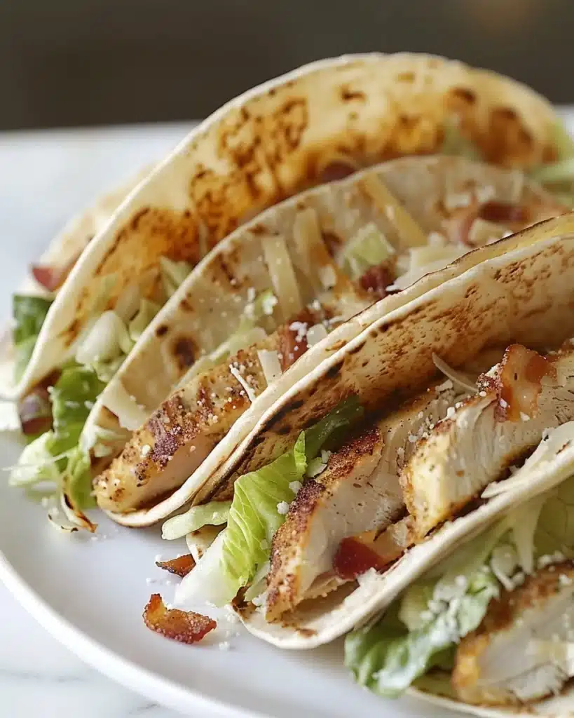 Smash Chicken Caesar Tacos Recipe