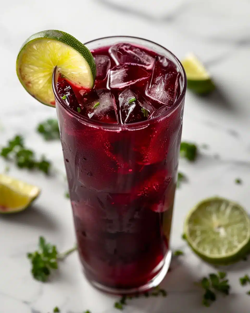Iced Hibiscus Tea with Lime Recipe - Recipe Image