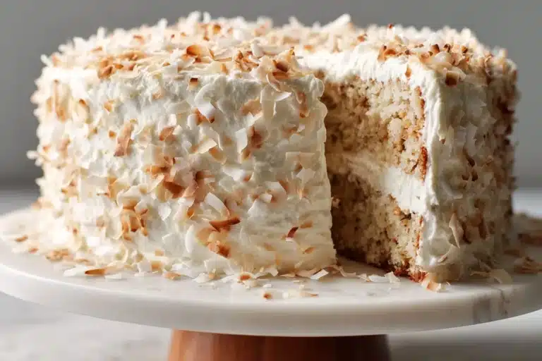 One Bowl Moist Vegan Coconut Cake Recipe