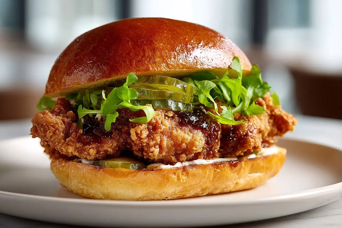 Crispy Chicken Sandwich with Garlic Mayo Recipe - Recipe Image
