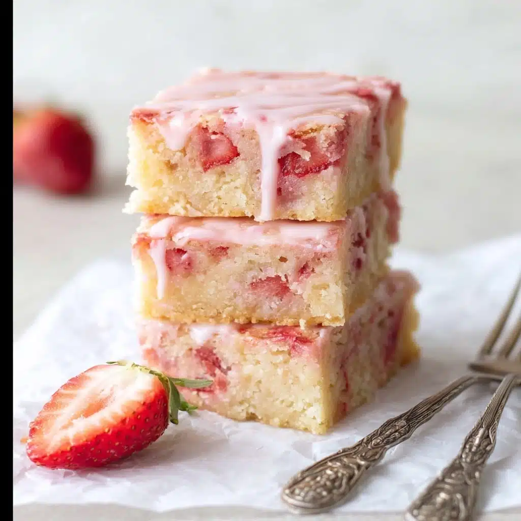 Strawberry Lemon Blondies Recipe - Recipe Image