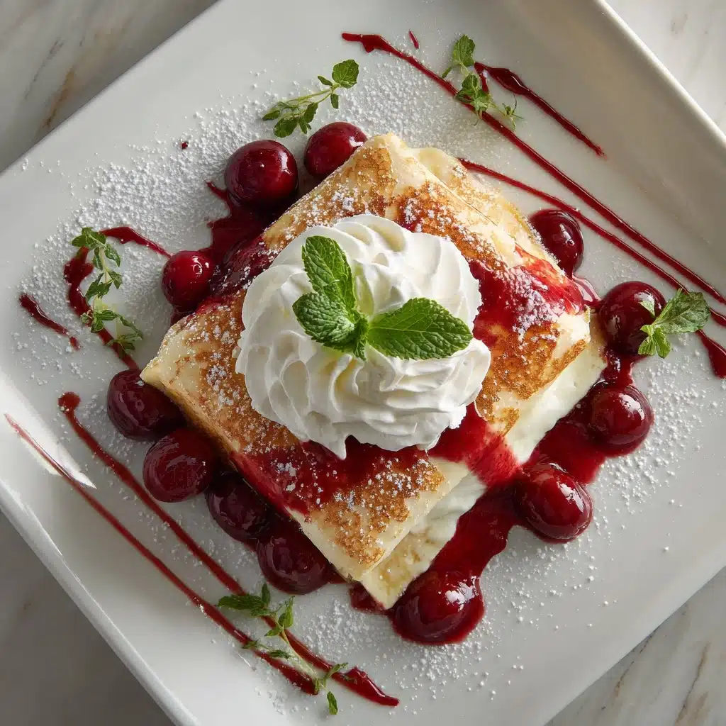 Cheese Blintzes with Cherry Sauce Recipe - Recipe Image