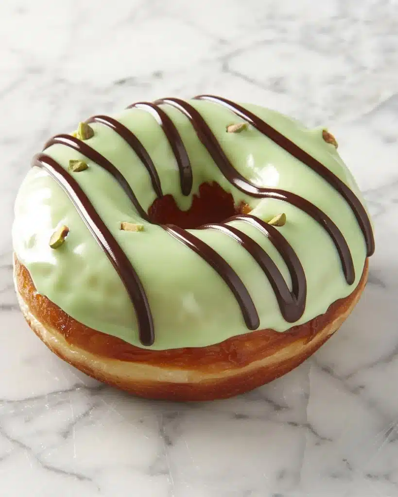 Pistachio Cream Donuts with Chocolate Drizzle Recipe
