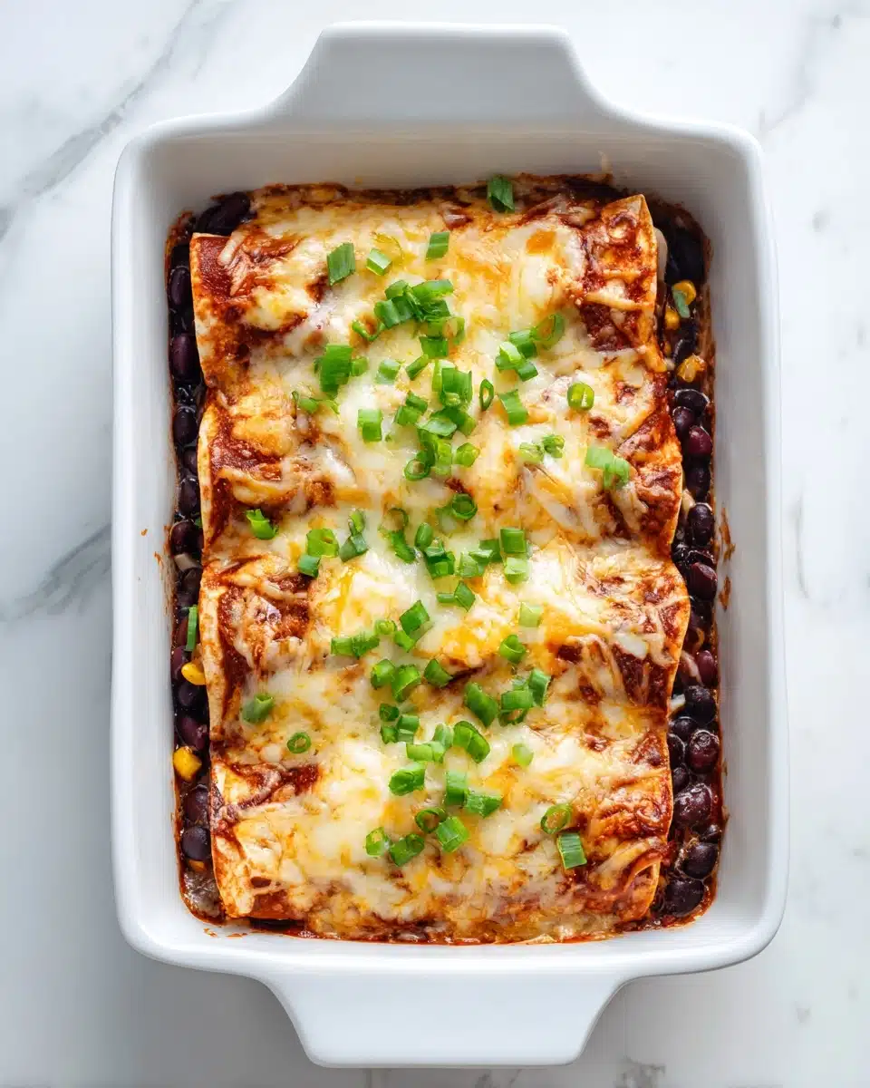 Mexican Black Bean and Corn Enchilada Casserole Recipe - Recipe Image
