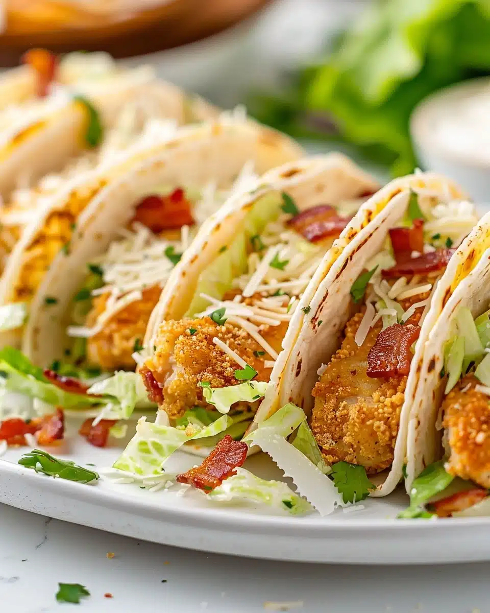 Smash Chicken Caesar Tacos Recipe - Recipe Image