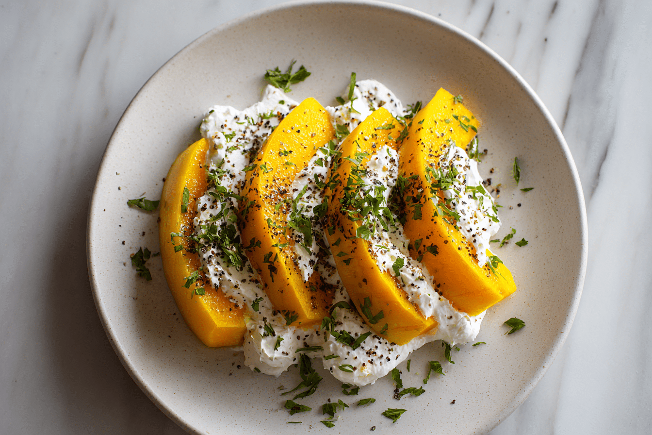Spread the whipped feta onto a serving plate or shallow bowl Recipe - Recipe Image